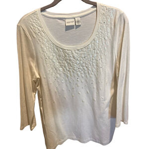 53. WOMENS CHICO’S ZENERGY 1/M DETAIL TOP